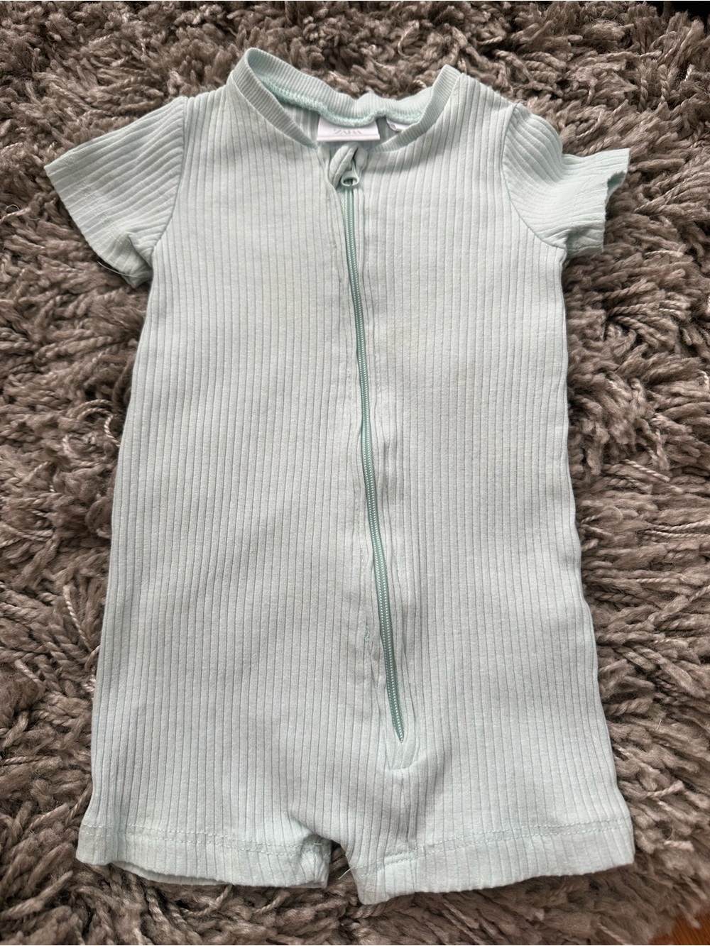 Zara 1/3 months Ribbed Zip Shorts Romper